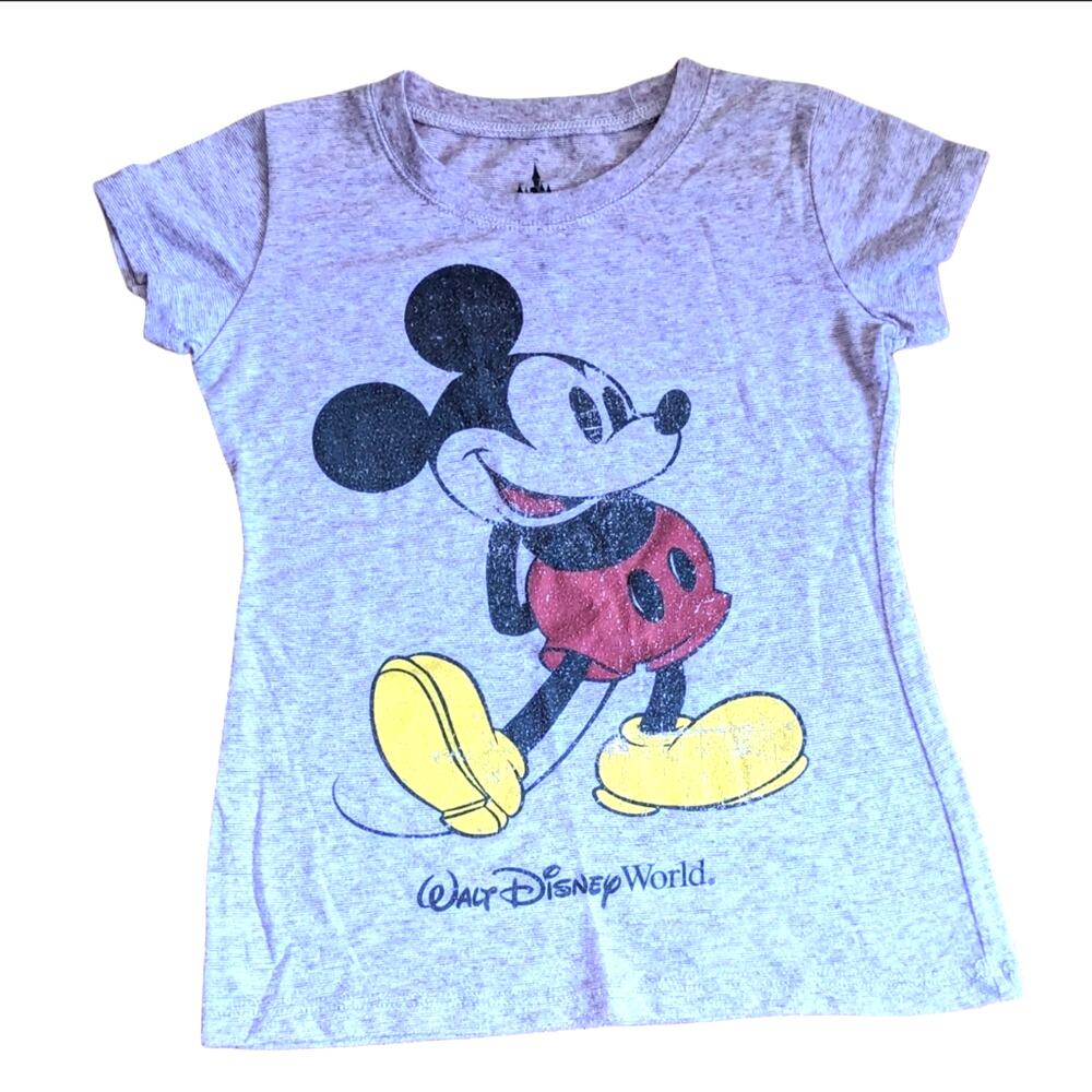 Disney Parks Exclusive Classic Mickey Mouse Disney World Burnout Tee Shirt